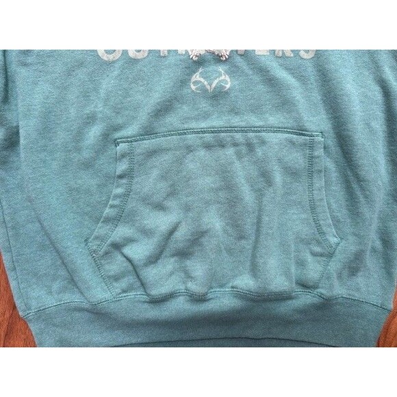 Realtree Outfitters Turquoise Hoodie MED Pullover Teal Blue EUC Hunting - Picture 5 of 10